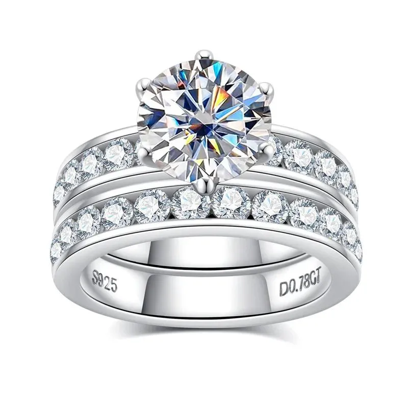Elegant 3.0 Ct Round Diamond Engagement Ring Set