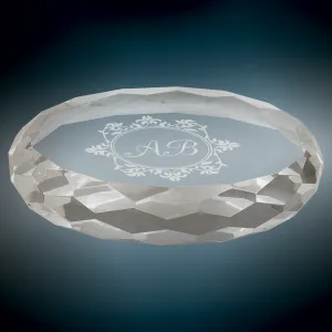 Elegant Crystal Oval Paperweight