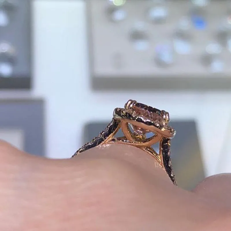 Elegant Cubic Zirconia Ring Rose Gold