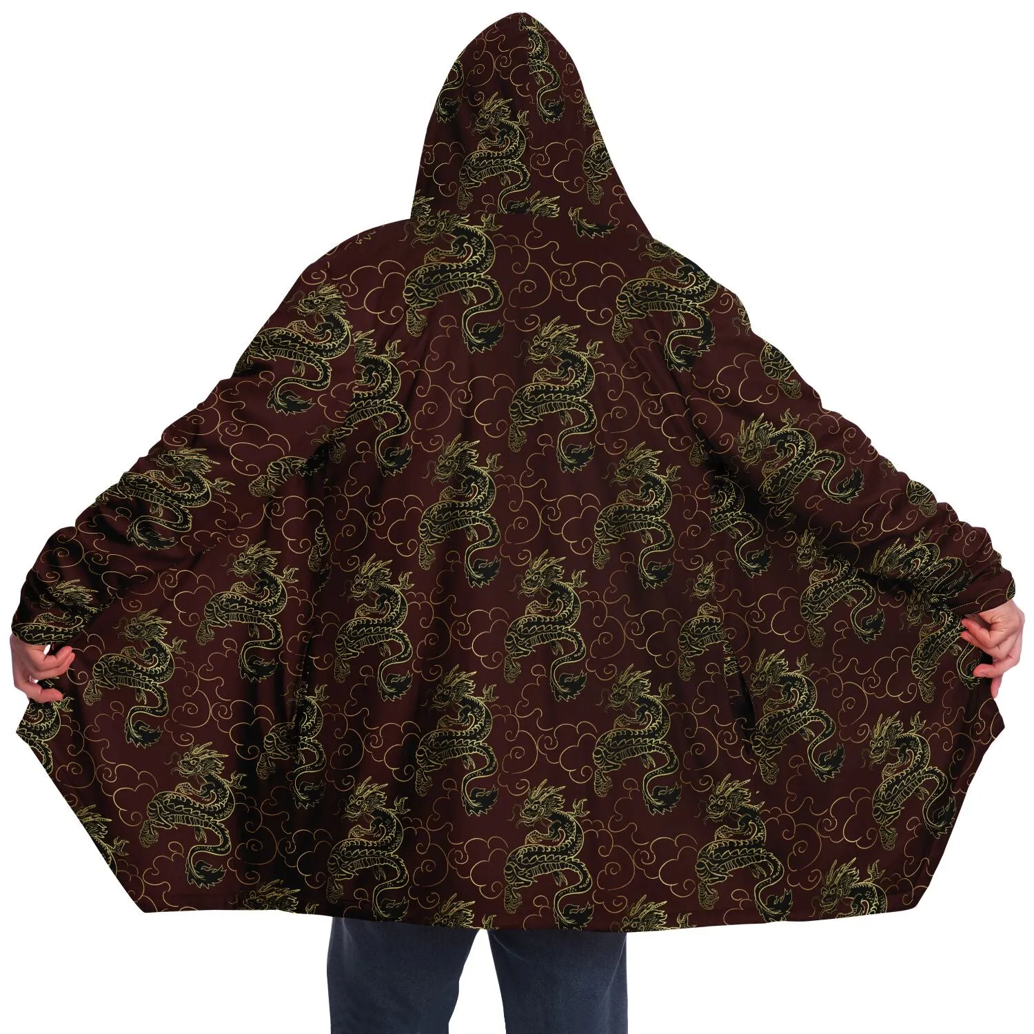 Elegant Dragons Microfleece Cloak - White or Black Lining