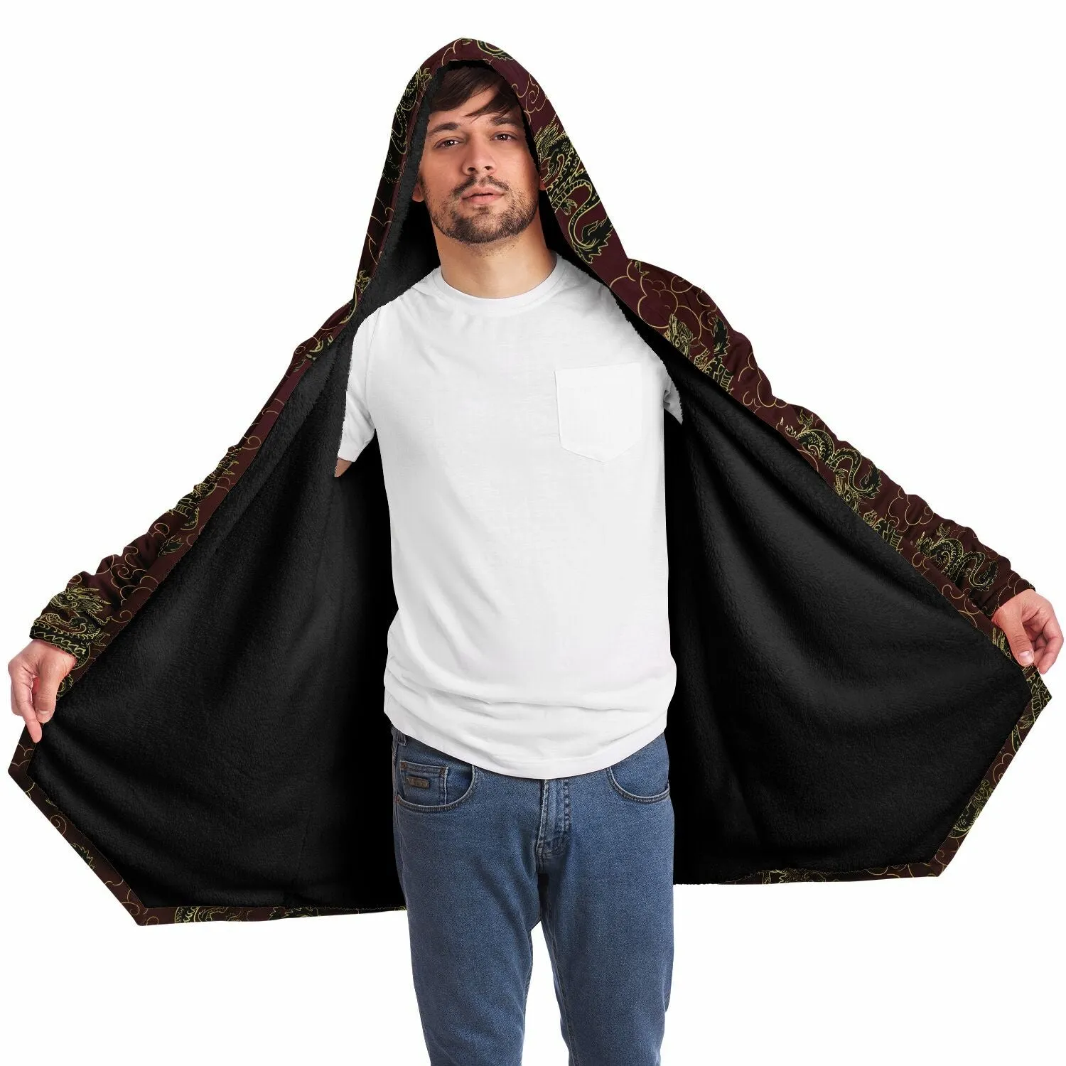 Elegant Dragons Microfleece Cloak - White or Black Lining
