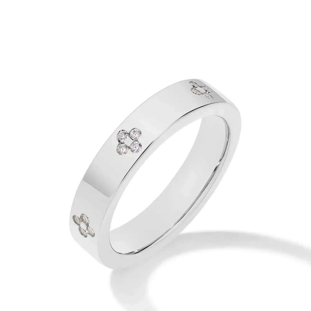 Elegant Flowers Diamond Wedding Band