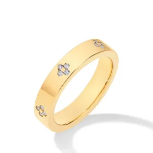 Elegant Flowers Diamond Wedding Band