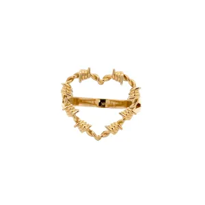 Elegant Gold Heart Ring 14k