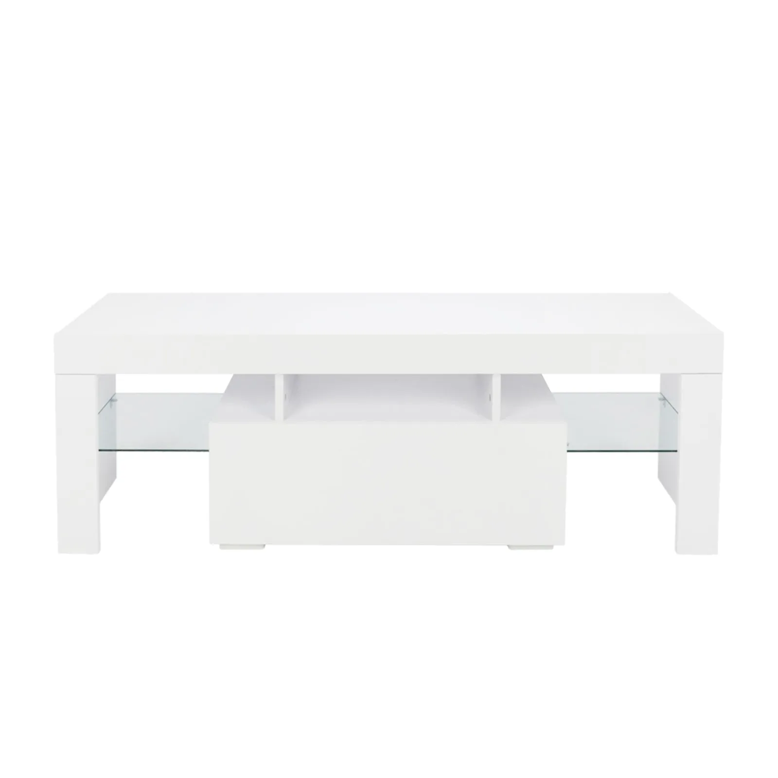 Elegant Household Decoration LED TV Cabinet with Single Drawer White
