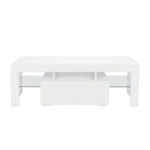 Elegant Household Decoration LED TV Cabinet with Single Drawer White