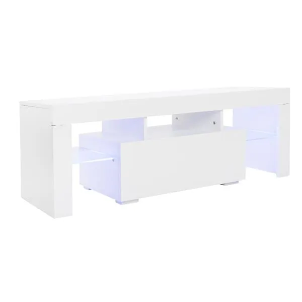 Elegant Household Decoration LED TV Cabinet with Single Drawer White