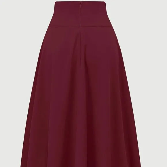 Elegant Maroon A-Line Skirt with Side Tie