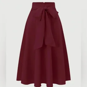 Elegant Maroon A-Line Skirt with Side Tie
