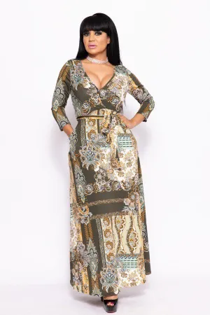 Elegant Maxi Dress With A Waist Tie