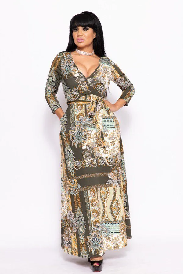 Elegant Maxi Dress With A Waist Tie