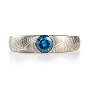 Elegant Sapphire Cathedral Ring in Twist Pattern