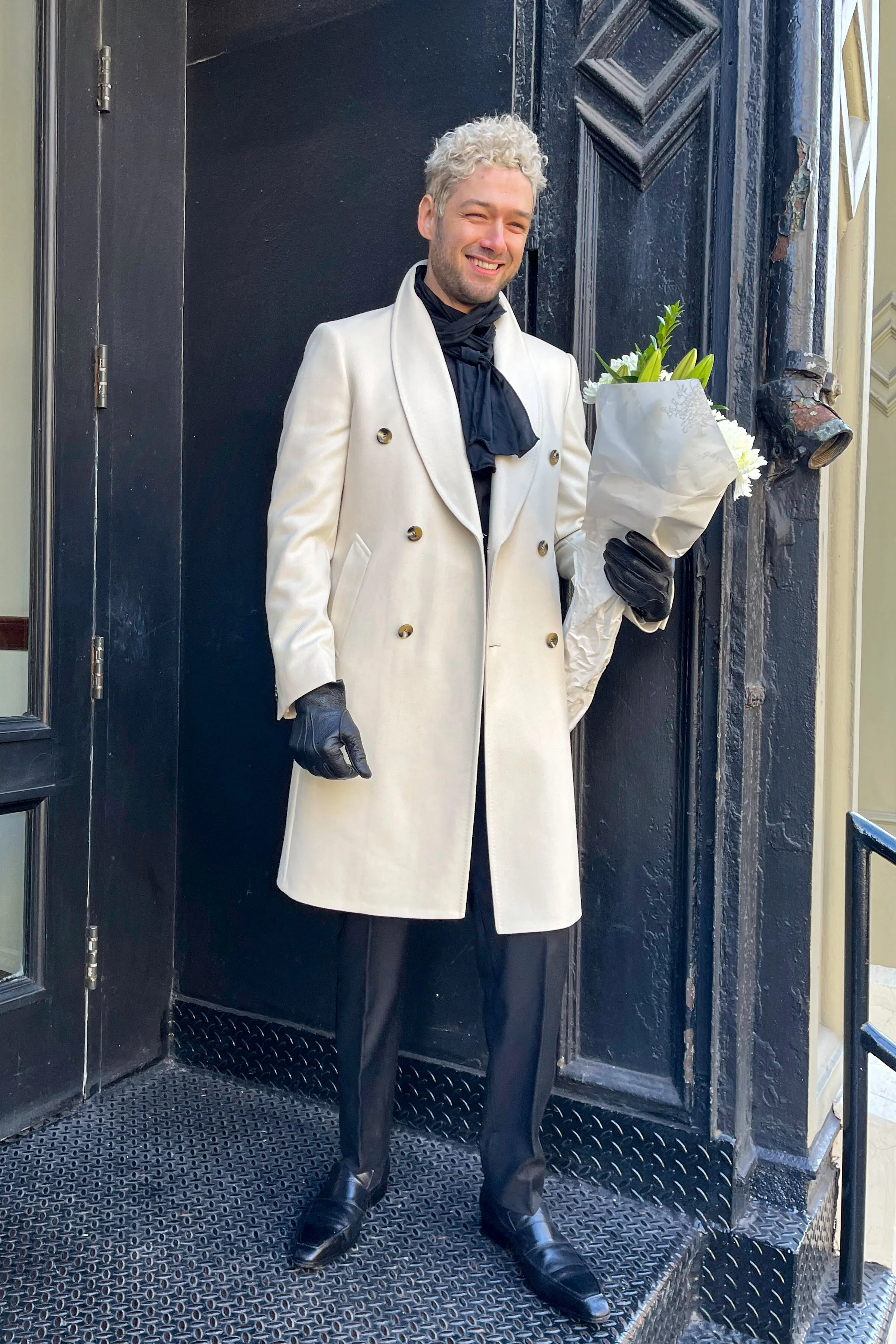 English Herringbone Wool & Cashmere Overcoat