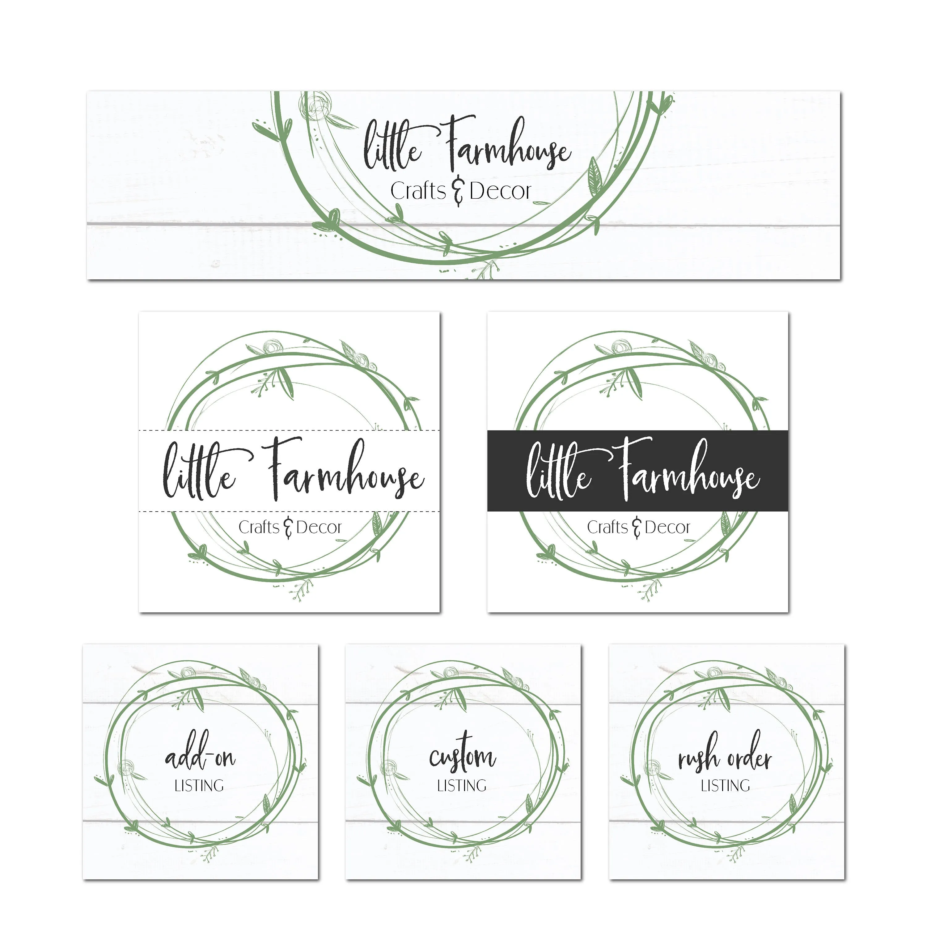 Etsy Shop Farmhouse Banner Branding Kit - Etsy Shop Logo - Etsy Listing Image Template