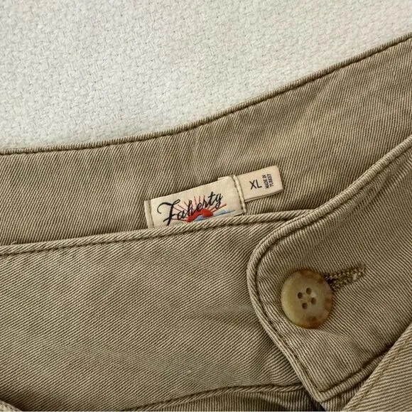 Faherty Arlie Linen Cotton Blend High Rise Belted Tie Short in Oakwood Size XL
