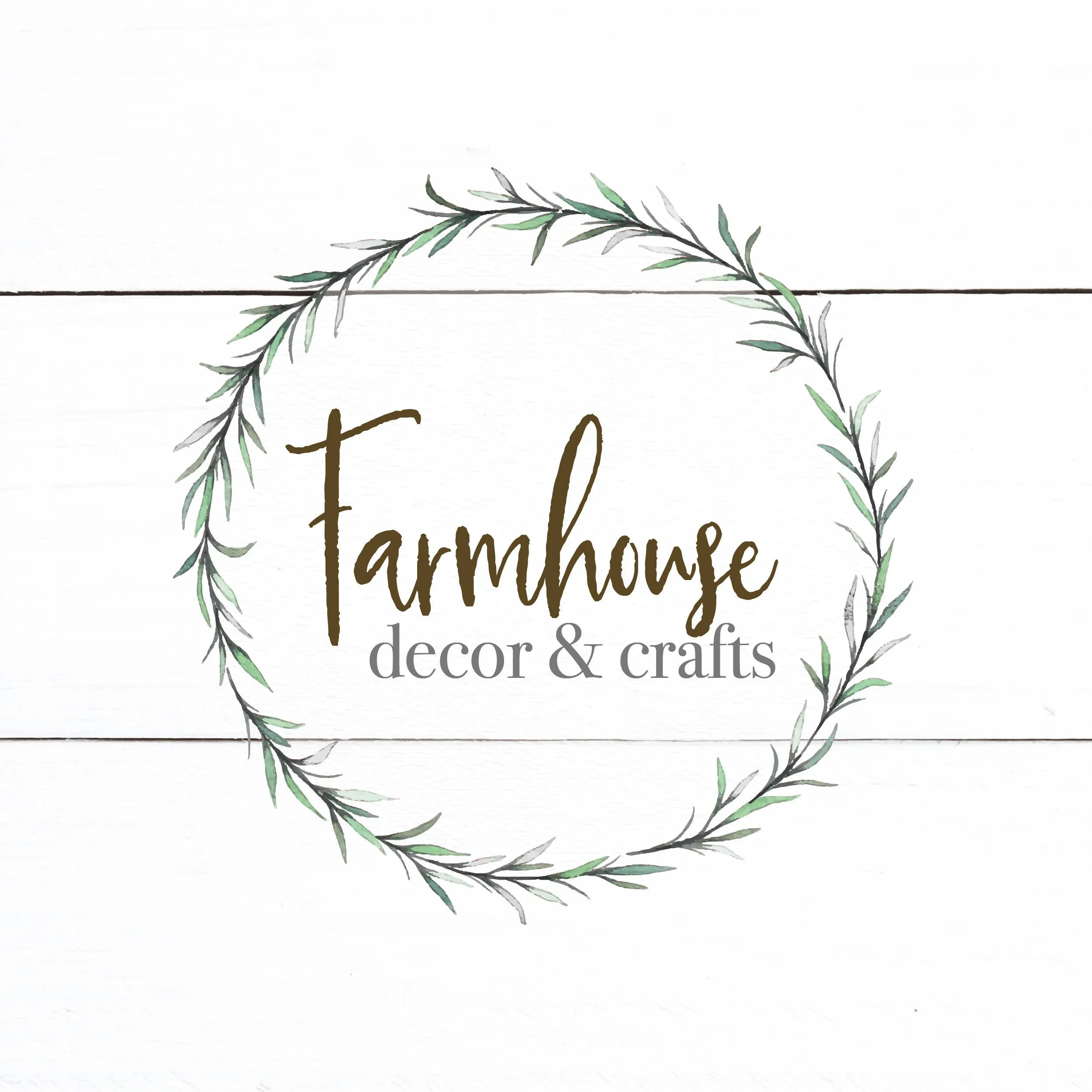 Farmhouse Rustic Logo - Predesigned Logo Customized With Your Information - Wreath Logo