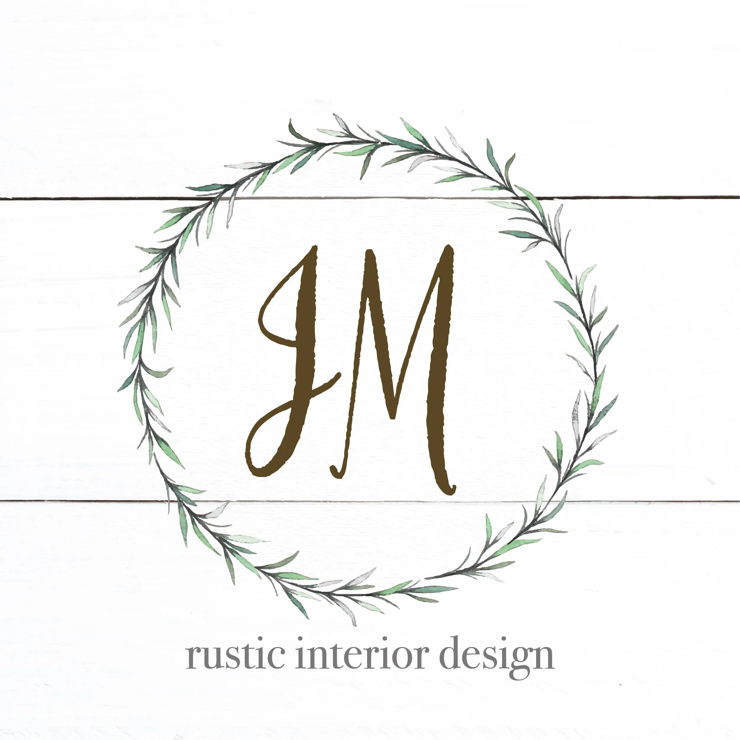 Farmhouse Rustic Logo - Predesigned Logo Customized With Your Information - Wreath Logo
