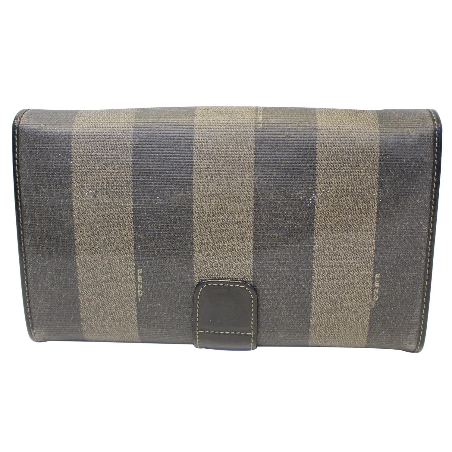 FENDI Vintage Pequin Stripe Wallet Brown