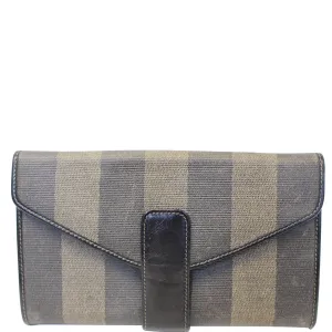 FENDI Vintage Pequin Stripe Wallet Brown