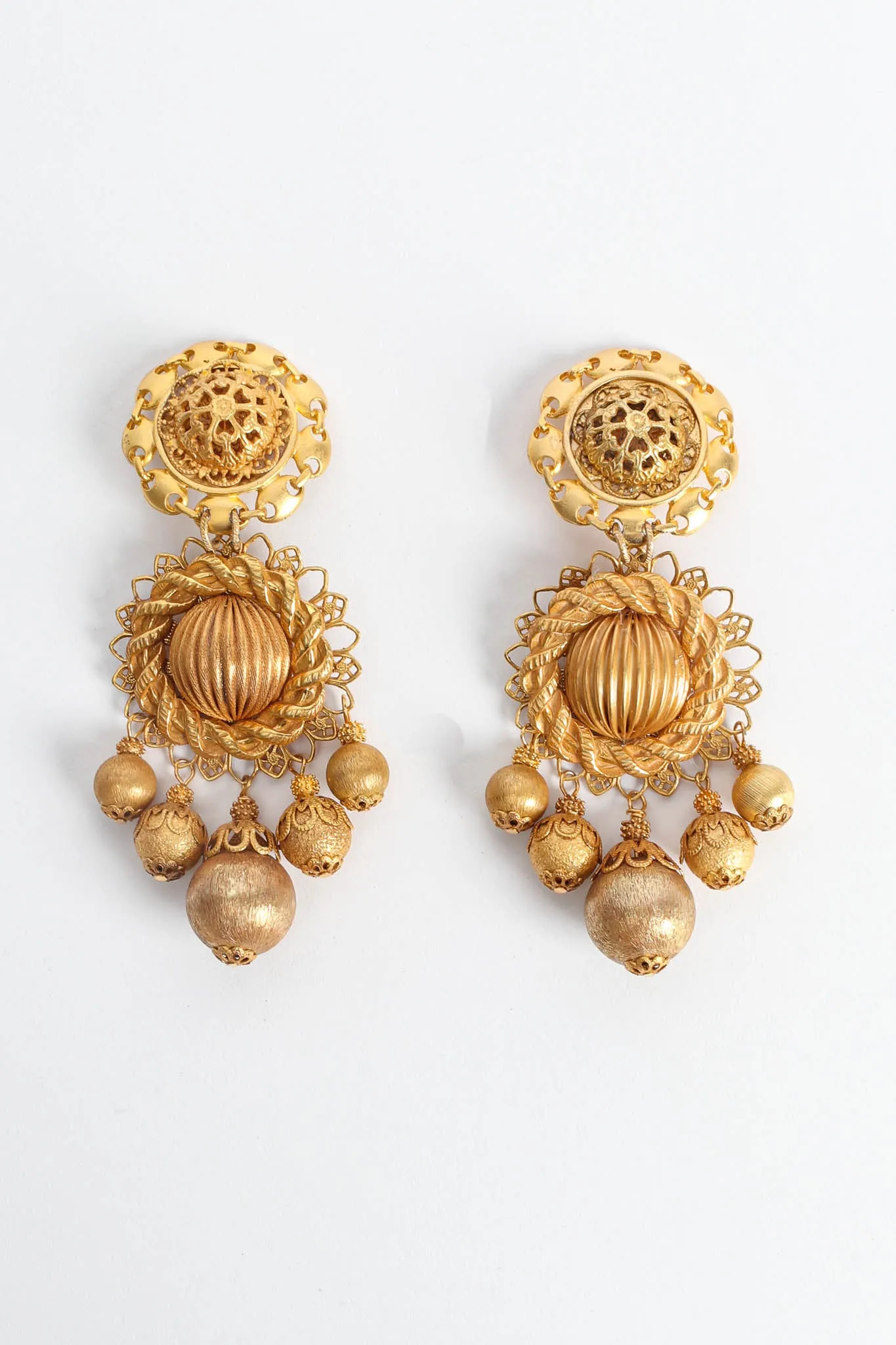 Filigree Multi Globe Twist Earrings