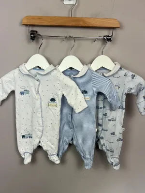 First Size Next Collared Train Sleepsuits