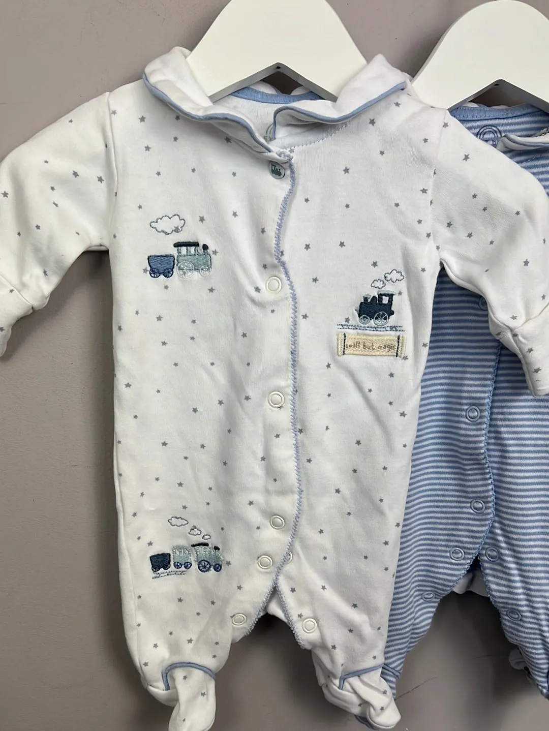 First Size Next Collared Train Sleepsuits