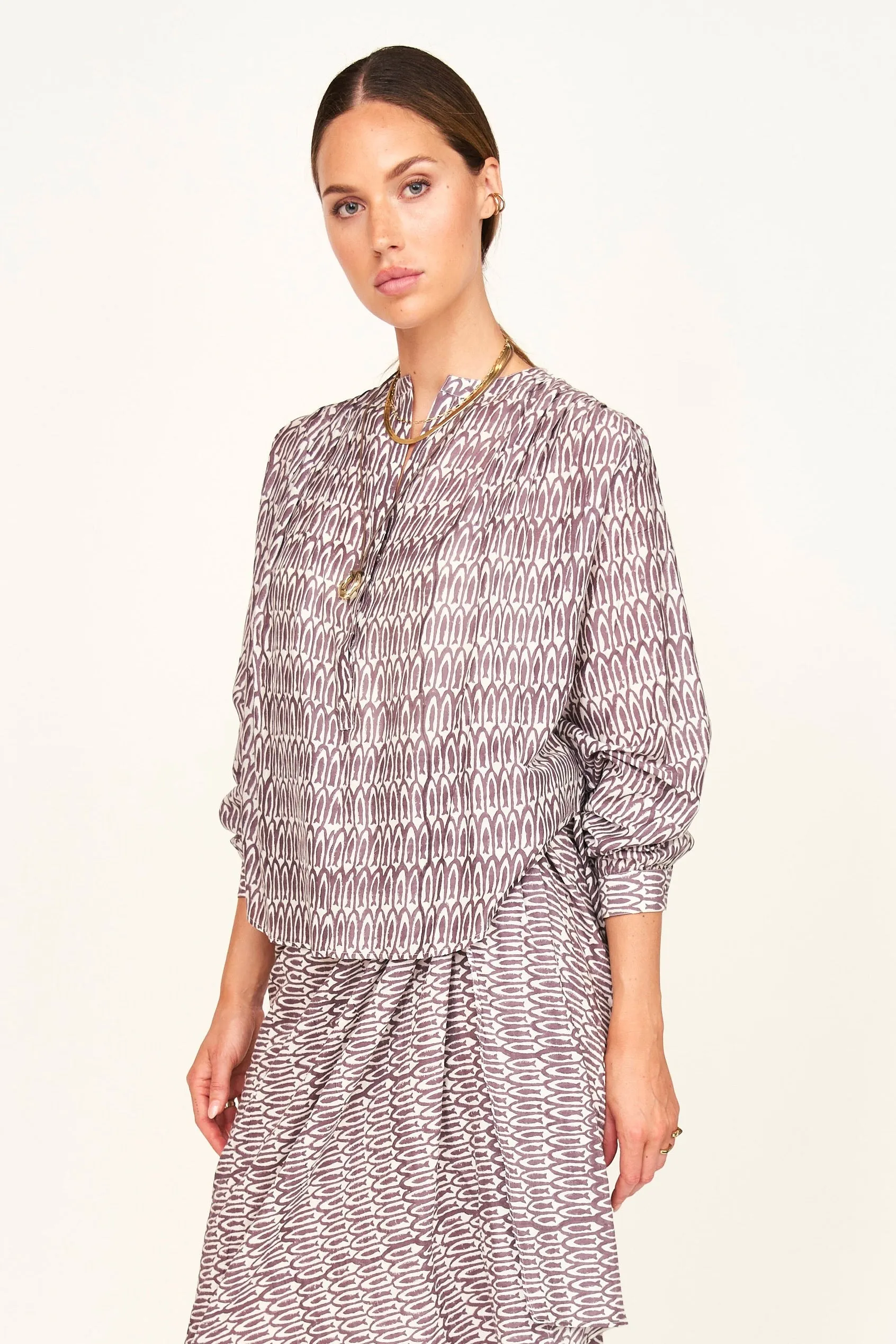 Florence Blouse in Grappa Minnow