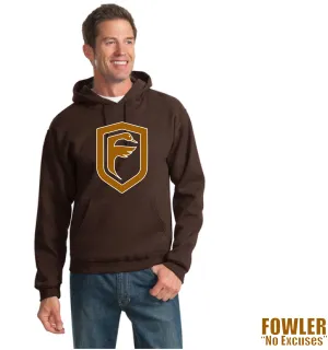Fowler Logo Hoodie Chocolate with Orange & White Logo