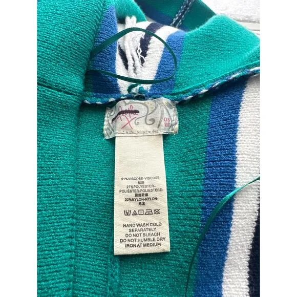 Free People All I Need Stripe Hooded Poncho One Size