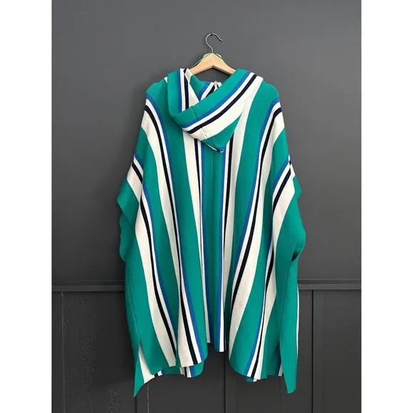 Free People All I Need Stripe Hooded Poncho One Size