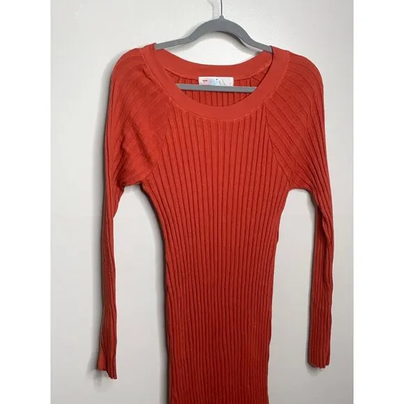 Free People Beach Walk About Stretch Maxi Dress Casual Ribbed Rust Size S NEW