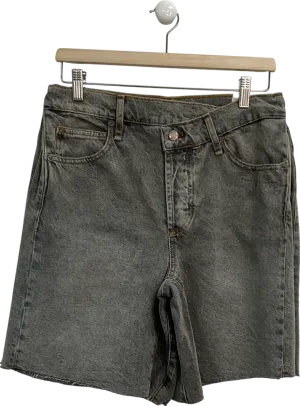 Free People Grey Boomerang Long Mid rise denim Shorts W28