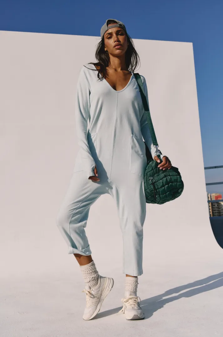 Free People: Hot Shot Long Sleeve Onesie - Arctic Snow
