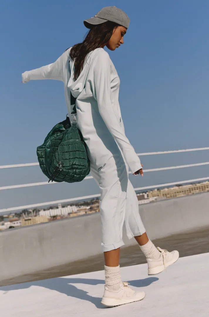 Free People: Hot Shot Long Sleeve Onesie - Arctic Snow