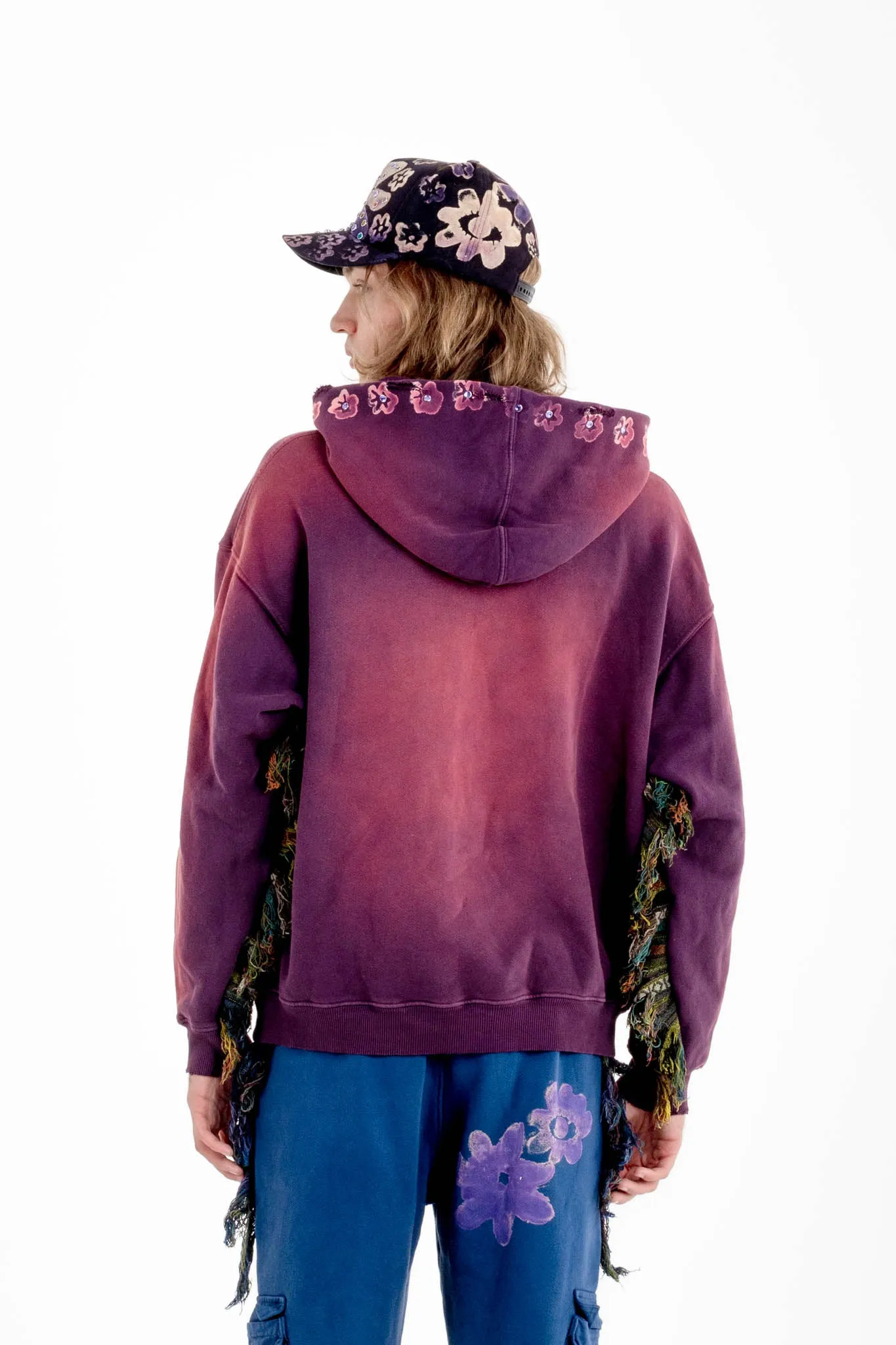 Fringe Hoodie - Plum
