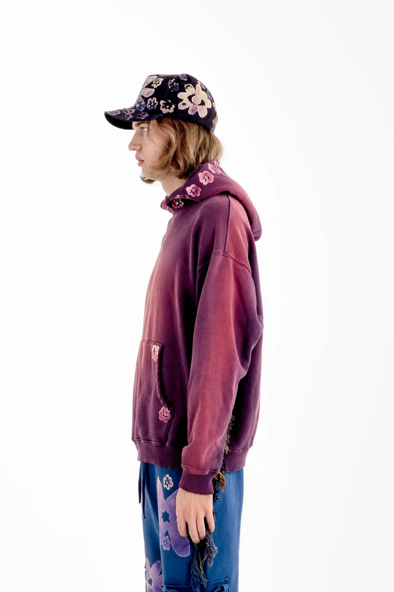 Fringe Hoodie - Plum
