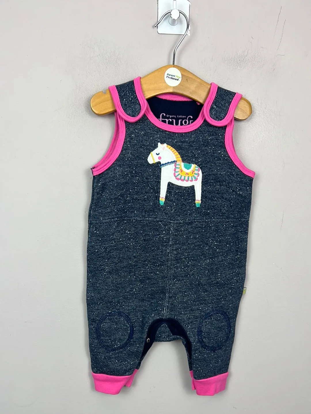 Frugi Scandi horse dungarees 0-3m