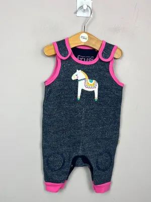 Frugi Scandi horse dungarees 0-3m