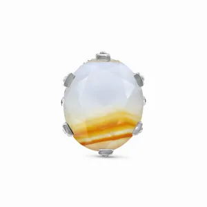 Garden of Stephen Natural Quartz and Banded Agate Ring in Sterling Silver