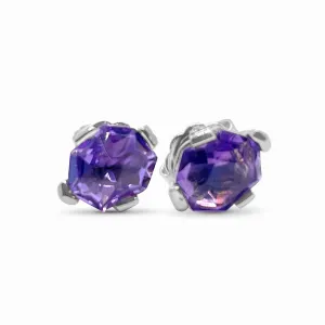 Garden of Stephen Pink Amethyst and Sterling Silver Stud Earrings