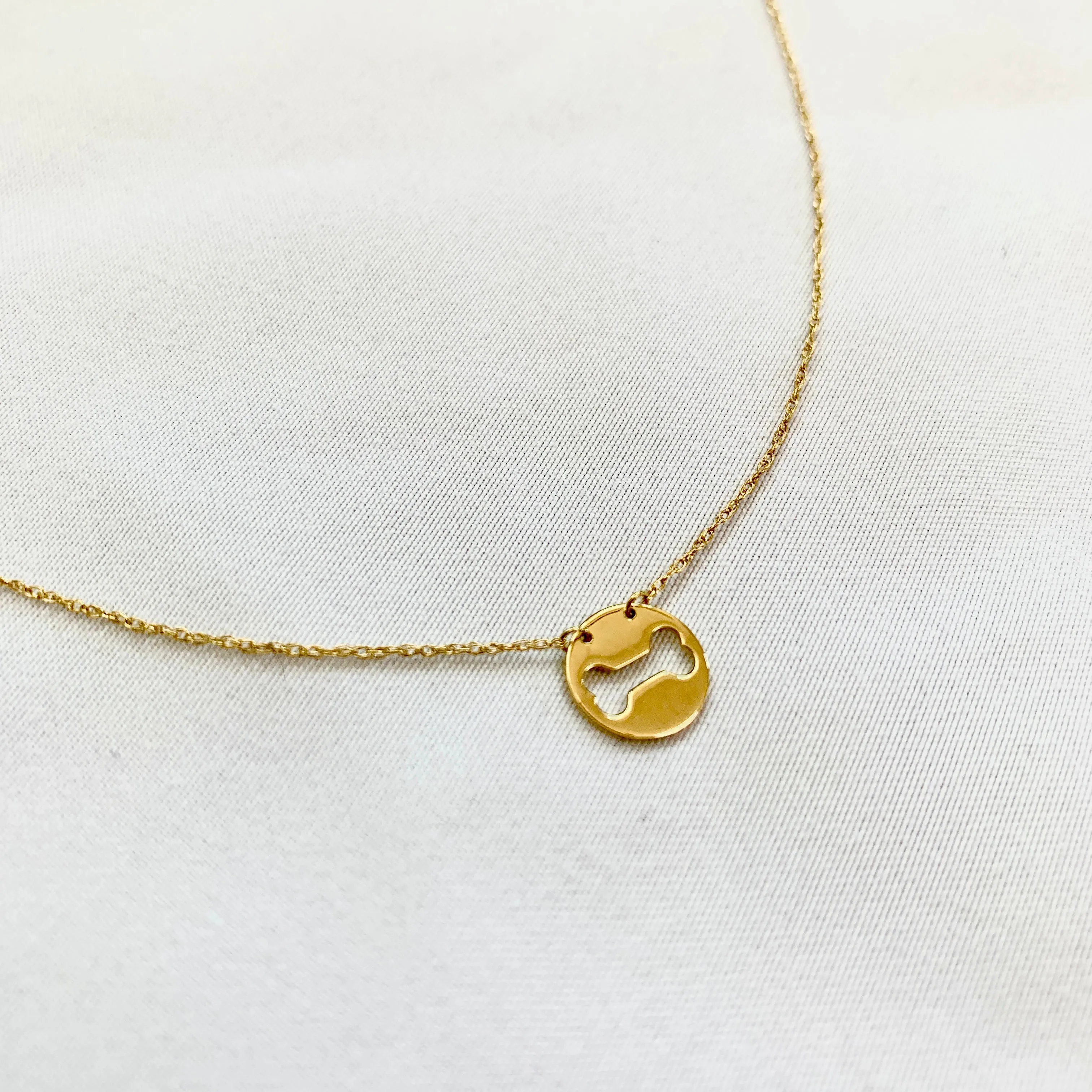 Gavriel Dog Bone Charm Necklace in 14K Gold