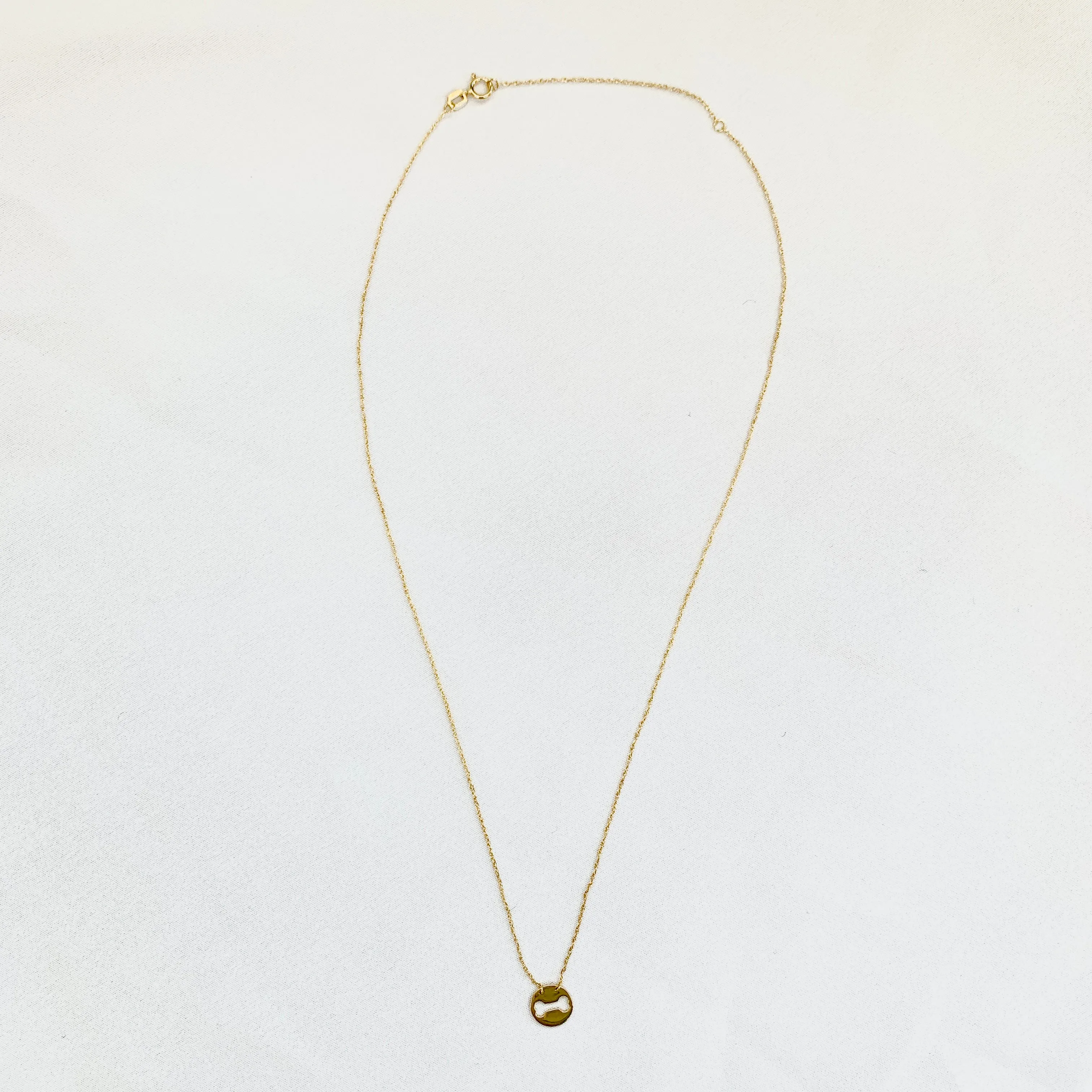 Gavriel Dog Bone Charm Necklace in 14K Gold