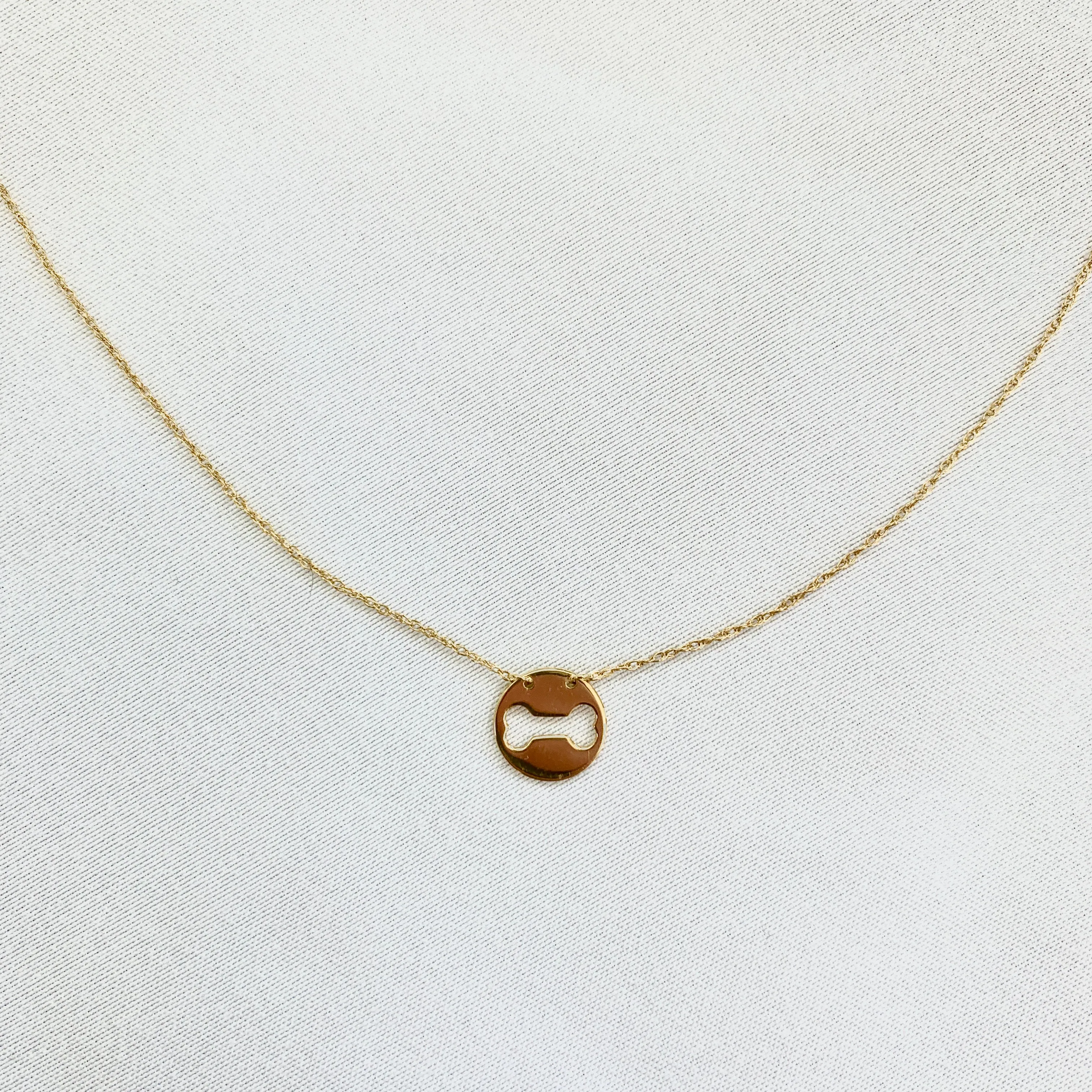 Gavriel Dog Bone Charm Necklace in 14K Gold