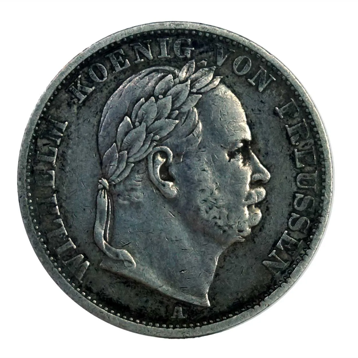 German Prussian Wilhelm I Silver Thaler Coin 1866A