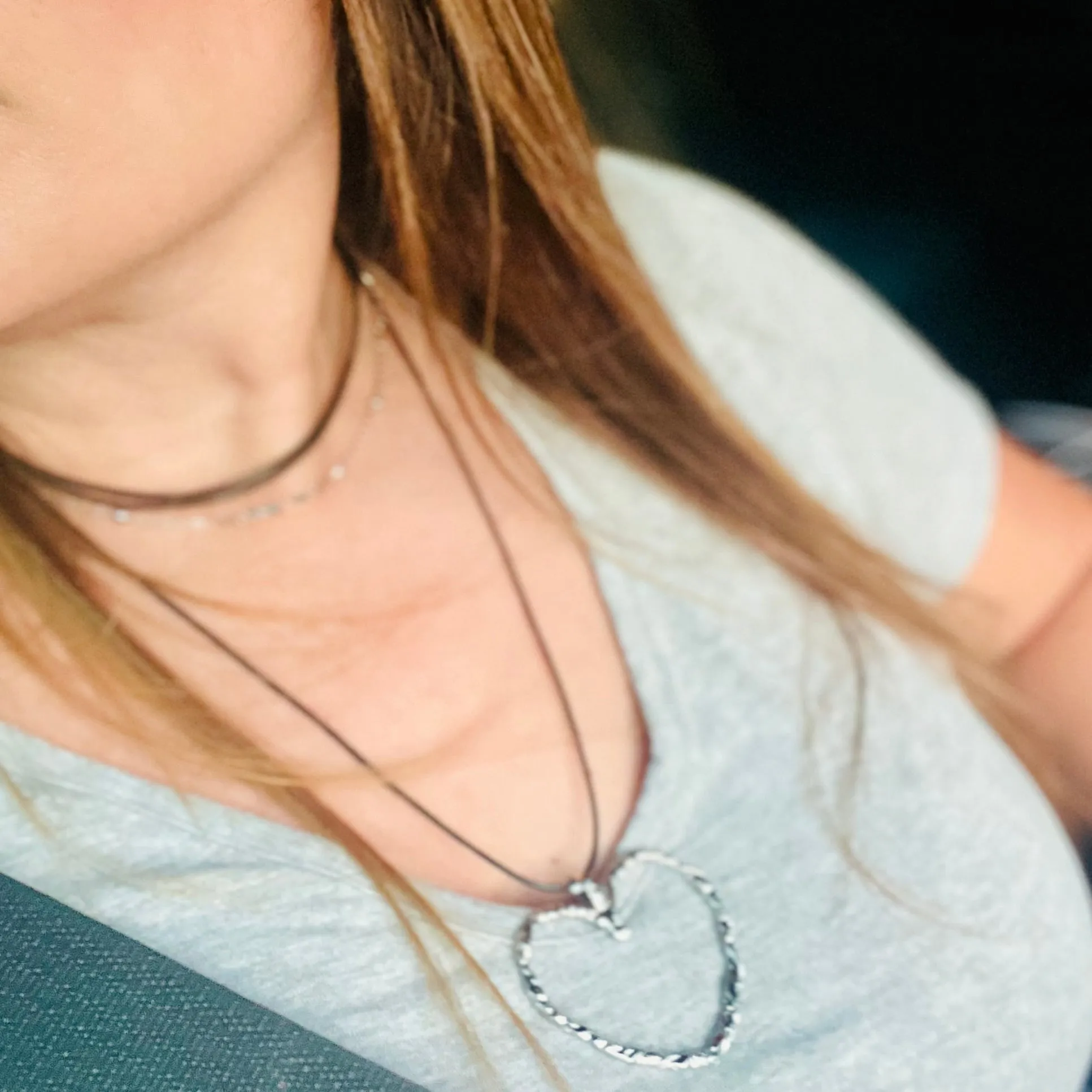 Goth Hollow Heart Pendant Choker Necklace