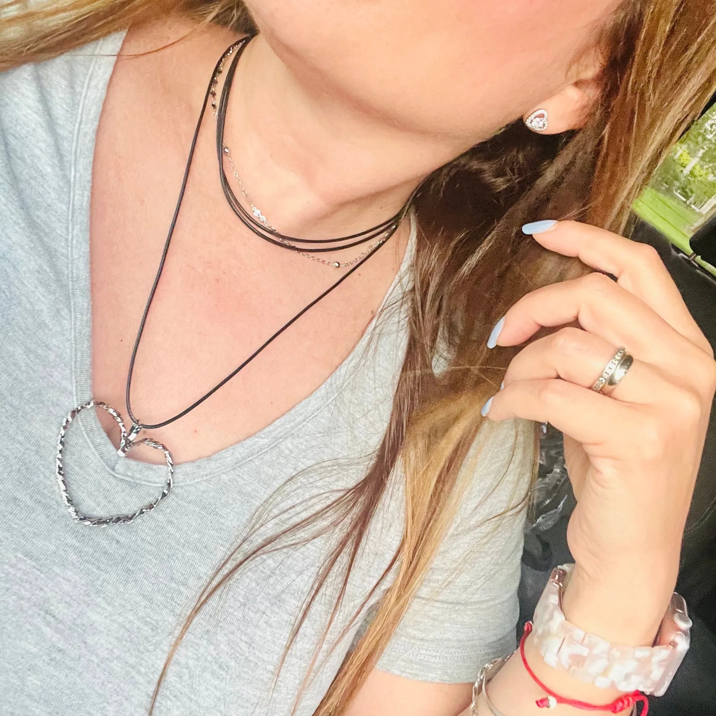 Goth Hollow Heart Pendant Choker Necklace
