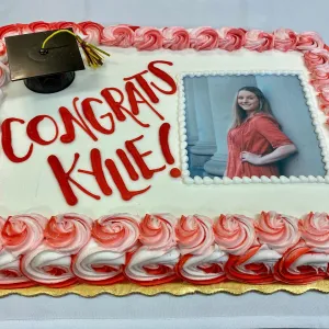Graduation Edible Image Country Rose Sheet Cake
