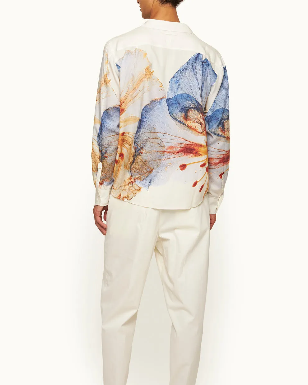 GRASMOOR OSHIBANA PRINT SHIRT - WHITE SAND