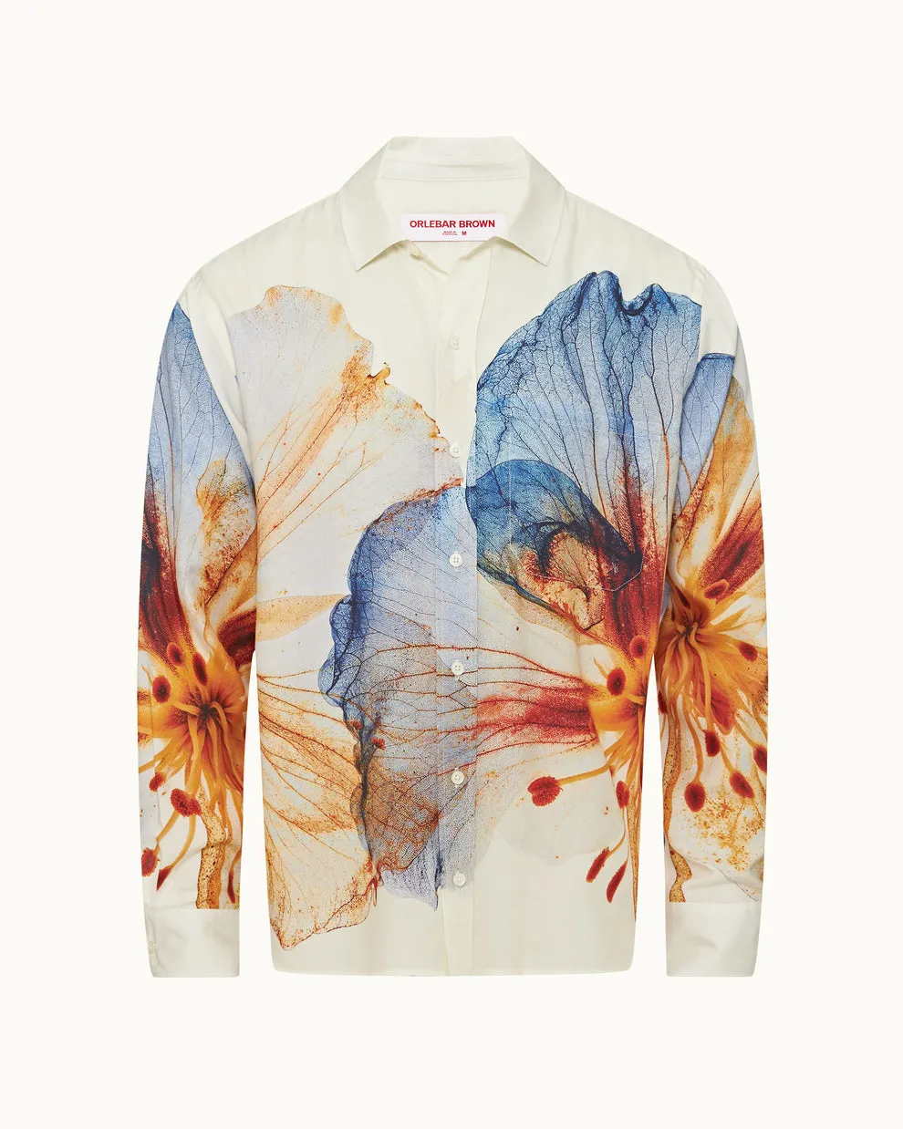 GRASMOOR OSHIBANA PRINT SHIRT - WHITE SAND