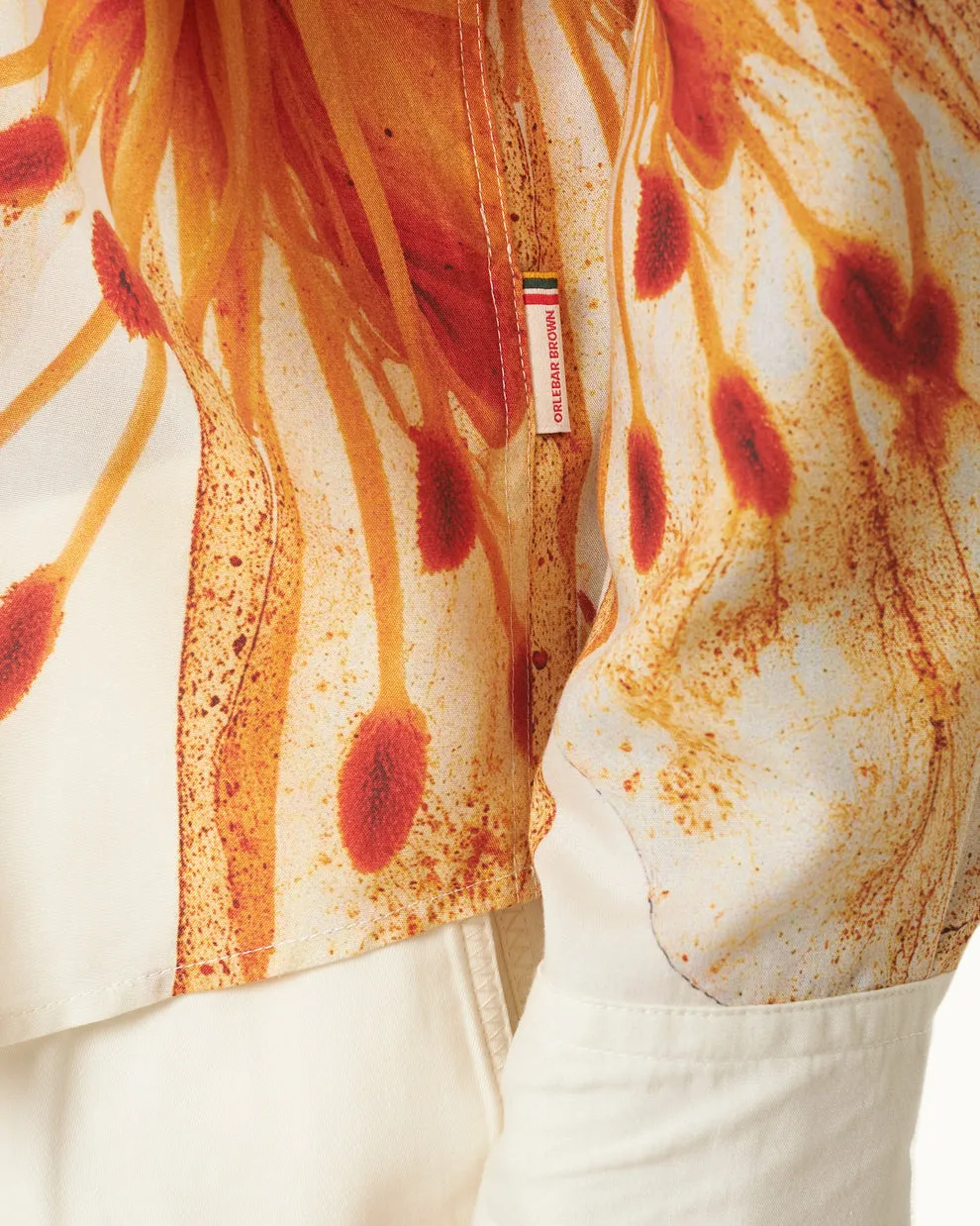 GRASMOOR OSHIBANA PRINT SHIRT - WHITE SAND
